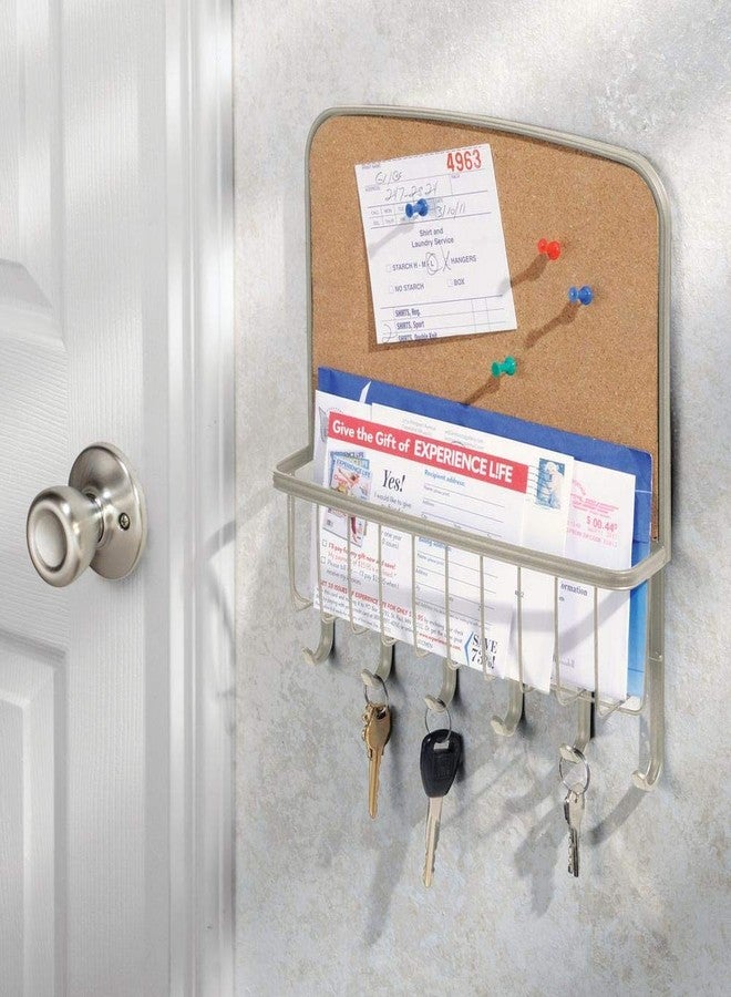 إنترديزاين لوحة فلين يورك ليرا من إنترديزاين، حامل بريد ومنظم مفاتيح - رف رسائل مثبت على الحائط وخطافات مفاتيح، ساتان - Image 3